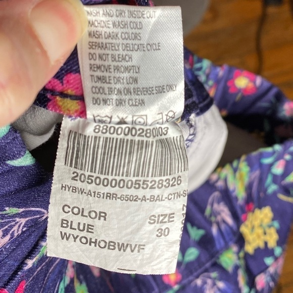 Honey Pull On Floral Blue Floral Pull On Jeans - Picture 6 of 7